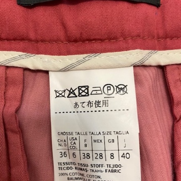 Weekend Max Mara Jedy Slim Cigarette Pink Wide Wale Corduroy Trousers Size 6 - Picture 7 of 9